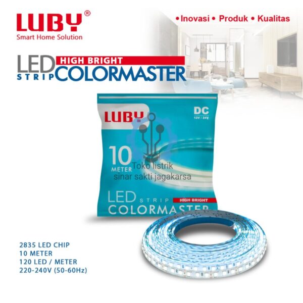 Luby Led Strip Color Master 10,5 Watt Ip 20 10 Meter 120 Led 8mm Luby Lampu Strip Dc 24 Volt