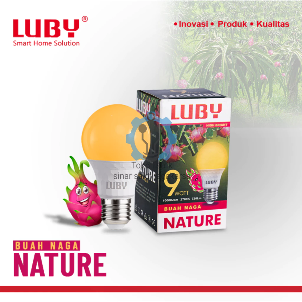 Luby Lampu Led Nature Buah Naga 9 Watt Luby Led Nature Buah Naga 9 Watt Cahaya 2700k