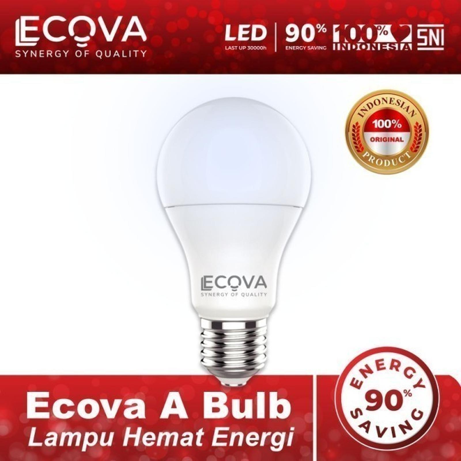 Ecova Lampu Led Bulb A Series Terang Hemat & Tahan Lama 7 Watt
