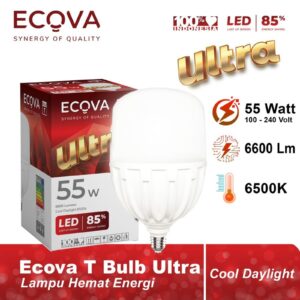 Ecova Lampu Led T Bulb Ultra Series Cool Daylight 6500k Terang Hemat Led T Bulb Capsule 55 Watt