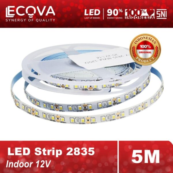 Ecova Led Strip 2835 Lampu Garis Indoor Panjang 5 Meter 12v