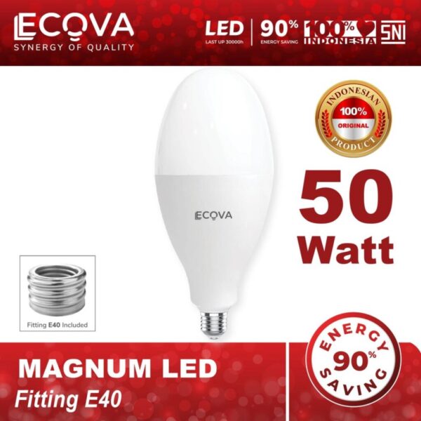 Ecova Led Magnum 50 Watt Lampu Watt Besar Untuk Lampu Jalan Bonus Fitting E40 50 Watt