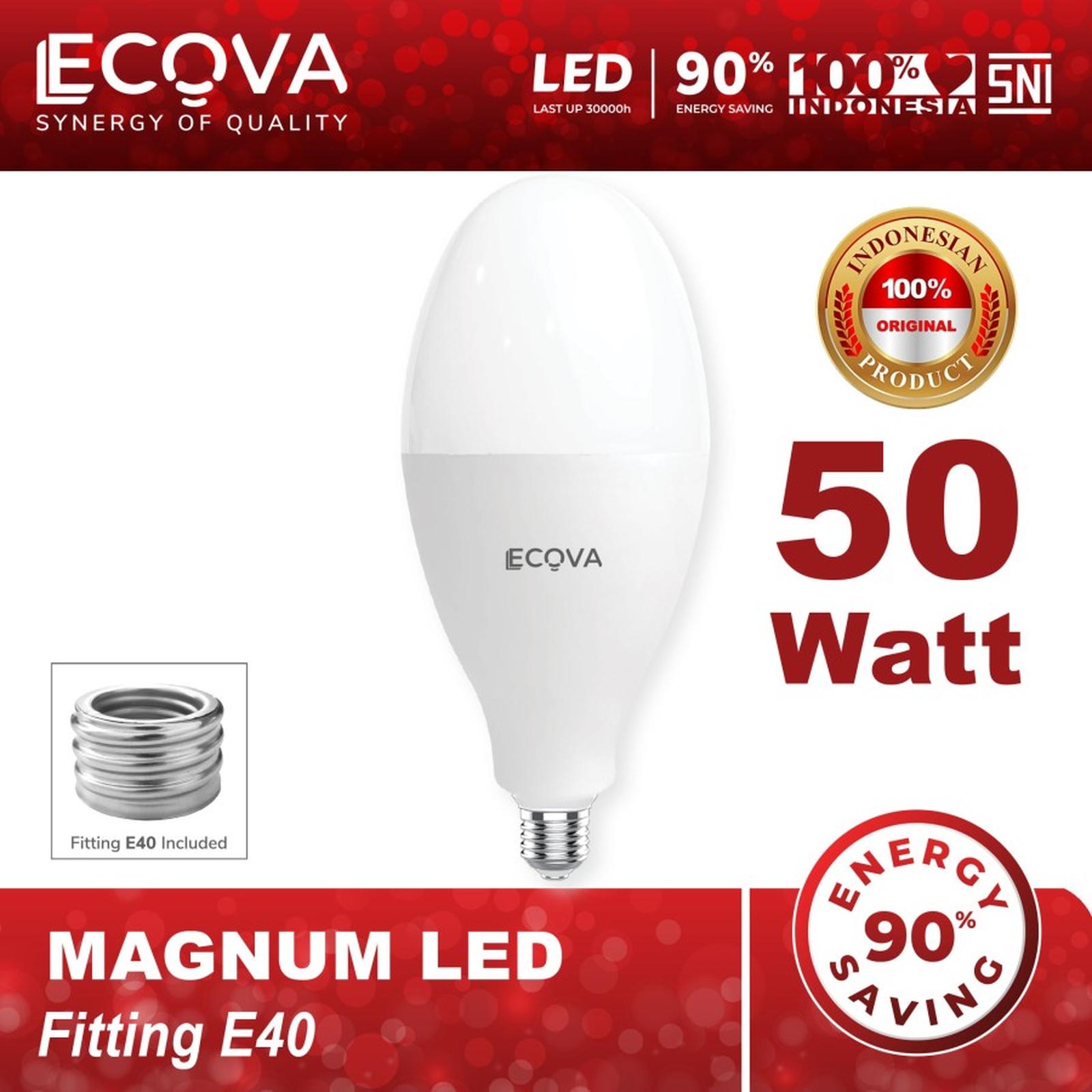 Ecova Led Magnum 50 Watt Lampu Watt Besar Untuk Lampu Jalan Bonus Fitting E40 50 Watt
