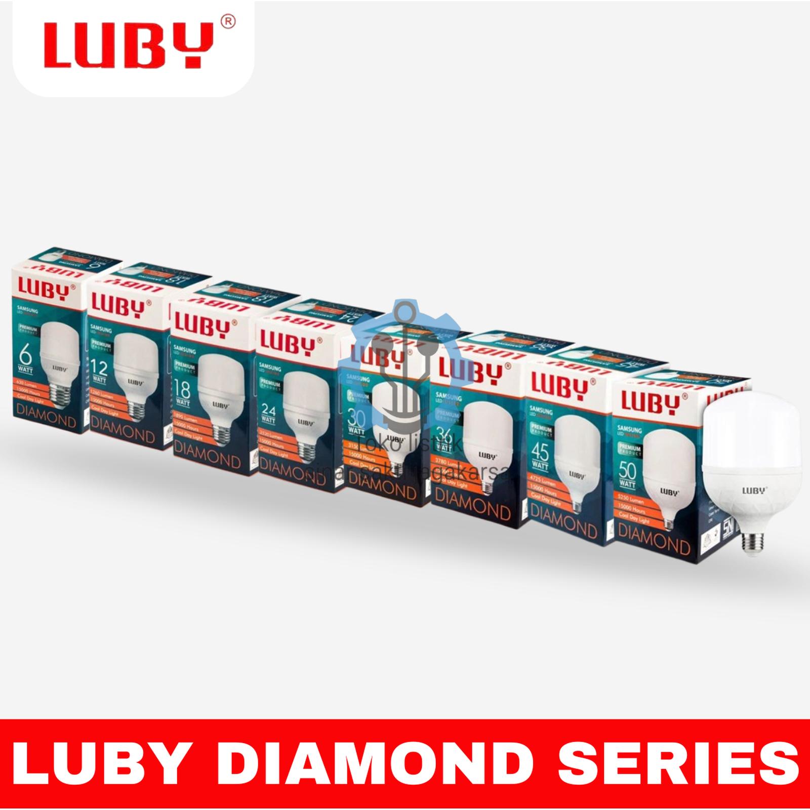 Luby Lampu Capsule Type Diamond Series 6 12 18 24 30 36 45 50 Watt Luby Diamond Led T Bulb Cahaya Putih