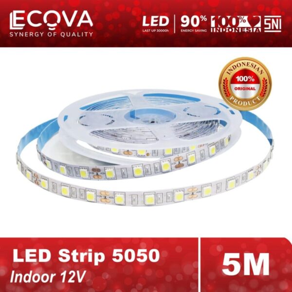 Ecova Led Strip 5050 Lampu Garis Indoor Panjang 5 Meter 12v