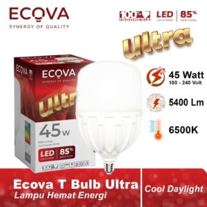 Ecova Lampu Led T Bulb Ultra Series Cool Daylight 6500k Terang Hemat Led T Bulb Capsule 45 Watt